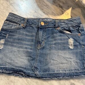 Cherokee Distressed Blue Mini Skirt